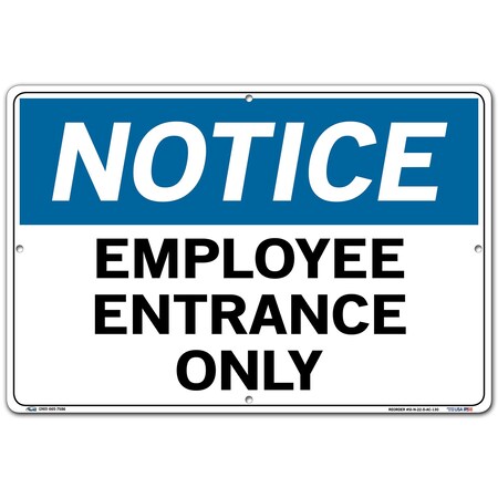 Vestil Aluminum Composite Sign, 12-1/2" Height, 18-1/2" Width, Aluminum Composite, Rectangle, English SI-N-22-D-AC-130